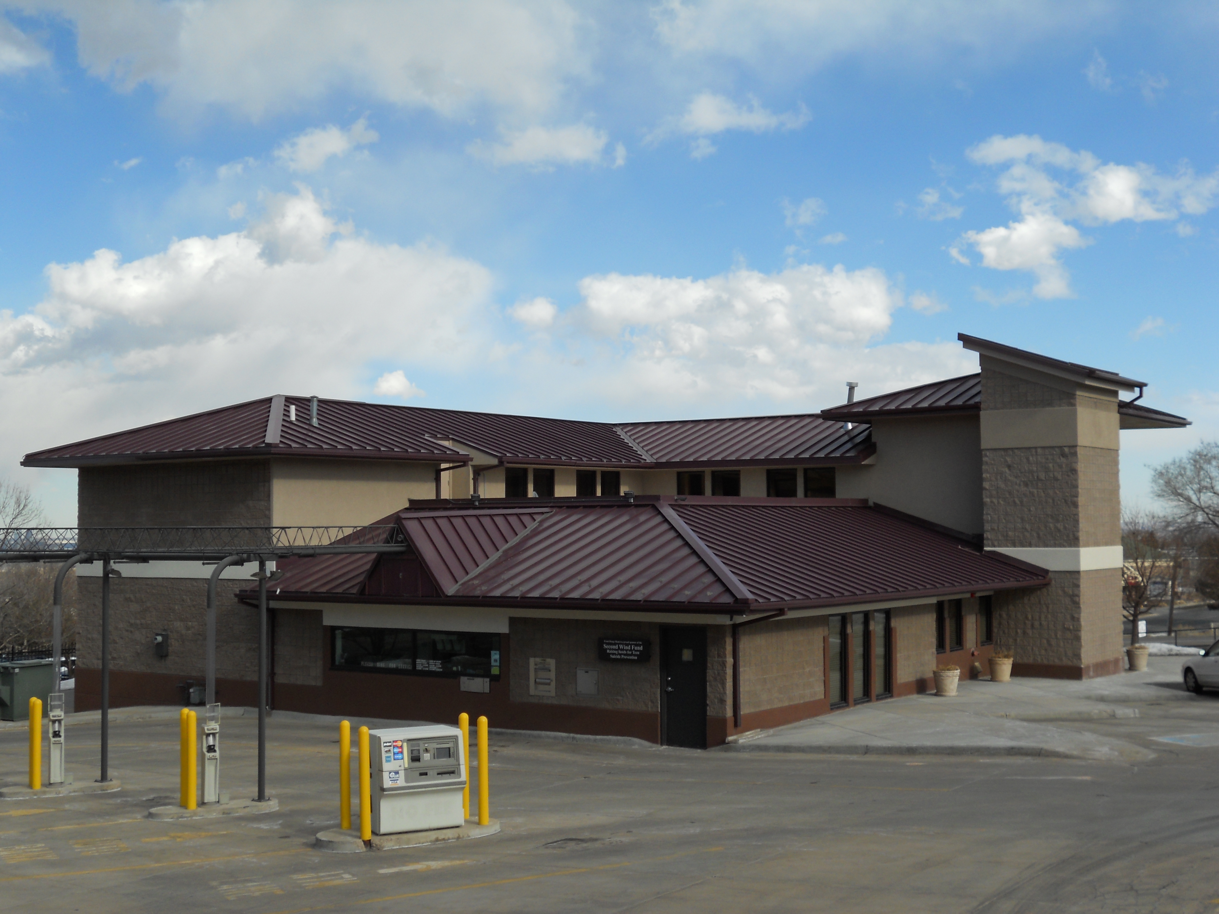 picture of standing seam roof on bank